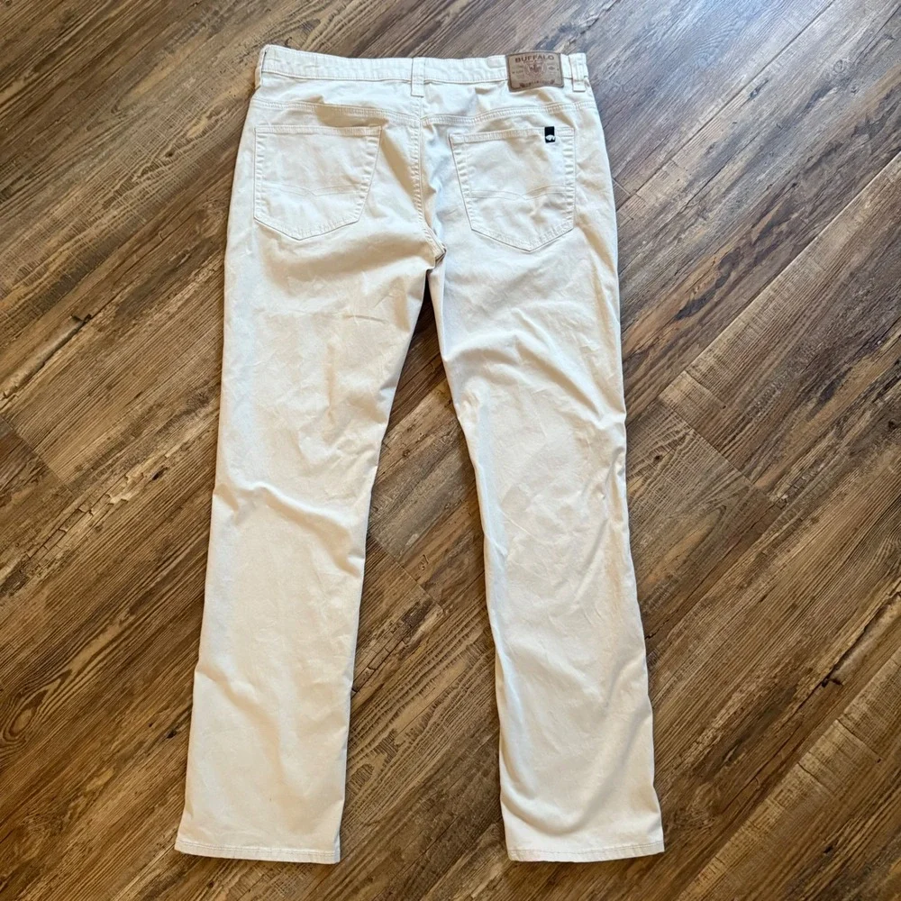 Buffalo David Bitton Ash Pants Mens 36 Cream Slim Fit Stretch Chino Gorpcore
